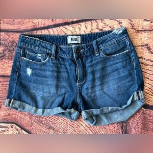 PAIGE Women's Dark Blue Jean‎ Shorts